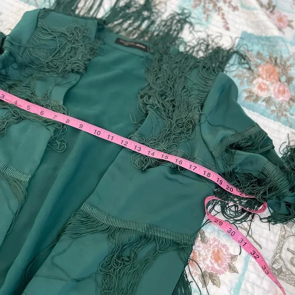House of Harlow 1960 x Revolve Ramsey Fringe Jacket in Emerald Green - Picture 8 of 8